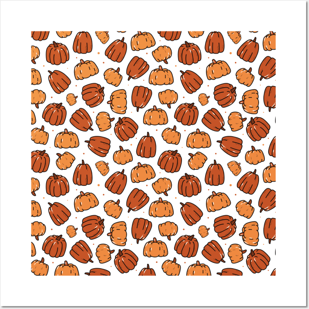 Cute Pumpkins Wall Art by edwardechoblue